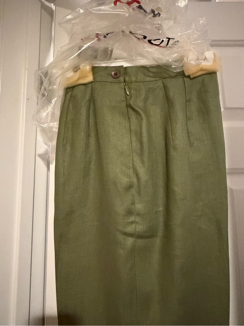 Talbots Dark Sage Linen Pants ,